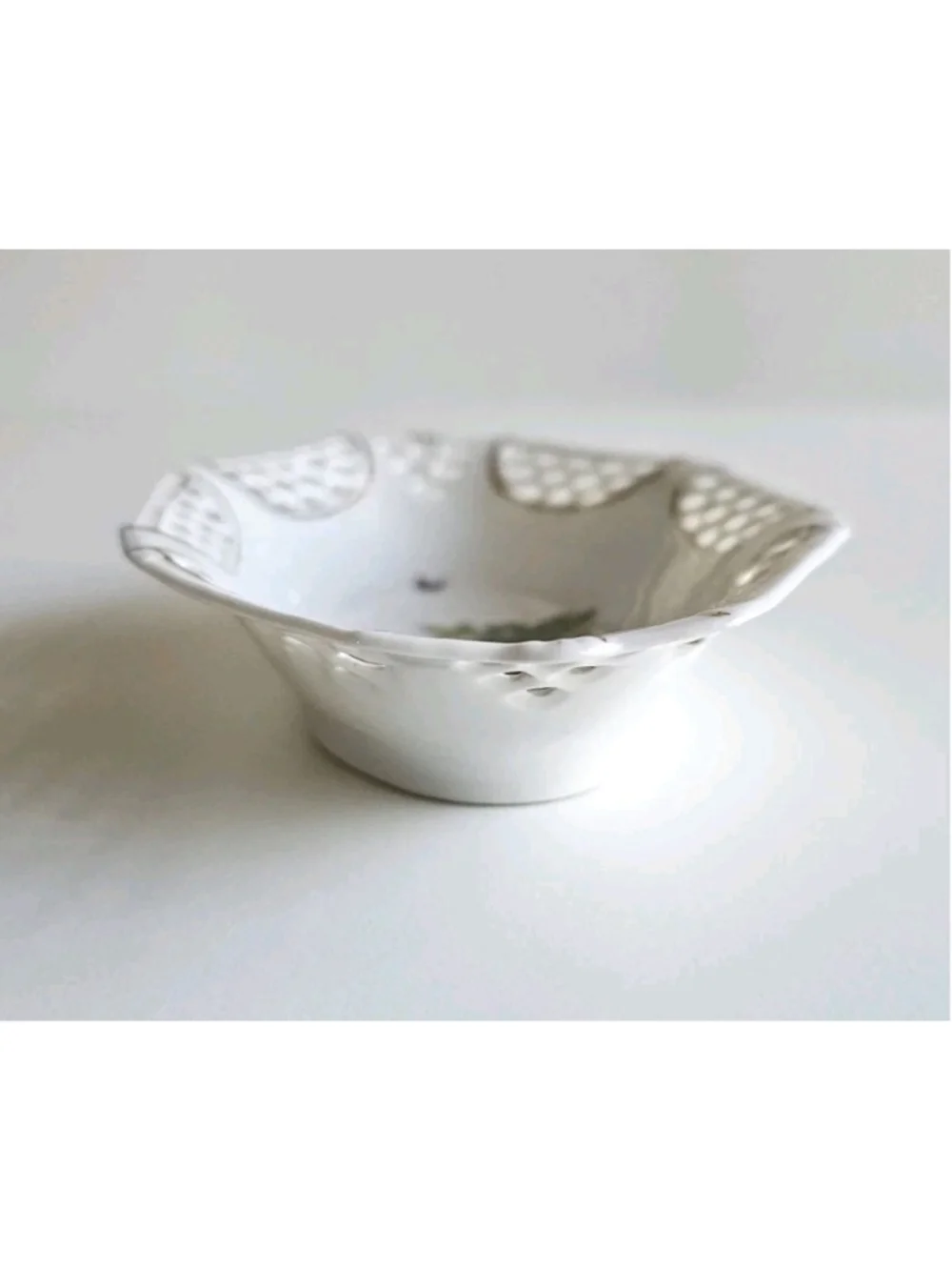 Mid-Century German Porcelain Bird Trinket Dish - Reticulated Lace Edge - 6